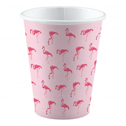 Glāzītes "Rozā flamingo" (8 gab/ 266 ml)